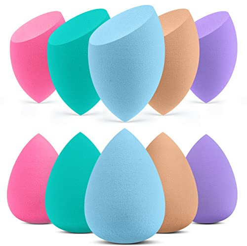 InnoGear Makeup Sponge, 10 Pcs Makeup Sponges Blender Set Beauty Cosmetic Foundation Blending Applicator Puff, Flawless for Liquid Cream Powder (Multicolor 1)