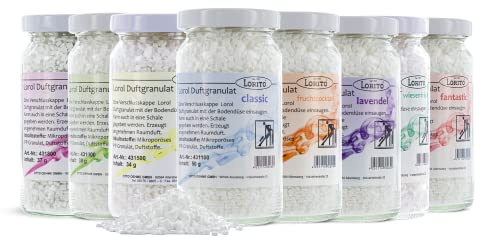 Lorito Lorol Duftgranulat für Staubsauger 8er Set | Staubsaugerduft Set mit 8 verschiedenen Düften, für einen angenehm frischen Raumduft, mit und ohne Beutel, einfache Anwendung
