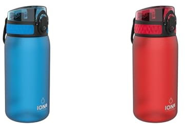 ion8 Kinder Trinkflasche, 350ml, Auslaufsicher, Einhandöffnung & Kinder Trinkflasche, 350ml, Auslaufsicher, Einhandöffnung