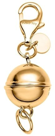 SHOP LC Magnetschmuck Verlängerungskette und Verschluss Magnetische Karabinerverschluss-Kettenverlängerung aus 925er Silber für Armband-Halsketten-Schmuckherstellung in Roségold und Vergoldung