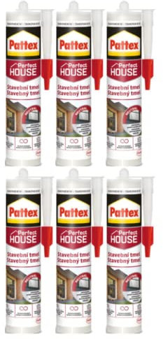 Pattex - Silicone de construction parfait - Résistant aux UV - Convient à presque tous les matériaux - Résistant aux intempéries - Pour intérieur et extérieur - 6 cartouches de 280 ml - Gris