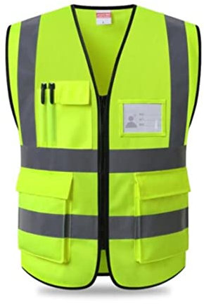 Warnweste Reflektorweste Reflektierende Sicherheitsweste, reflektierende Weste mit hoher Sichtbarkeit, for Nachtlauf, Laufen im Freien, Radfahren, Gebäudearbeit Sicherheitsweste ( Blue : Bronze , Size