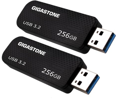 GIGASTONE 256GB USB-Flash-Laufwerk (2 Stück) Z30 USB 3.2 Gen 1 Stick, 100MB/s High Speed, mit Push-Pull Design & Schlüsselring-Öse - Datenspeicherung, Backup für PC/Mac/TV/Auto