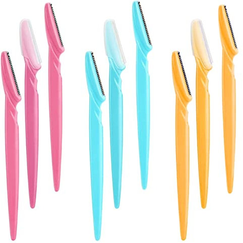 Eyebrow Razors Facial Hair Remover Shaver Trimmer Shaper, Exfoliating Dermaplaning Blades for Face Dermaplane Razor Eyebrow Razor & Face Shaver for Women and Men - 9 Pcs （Multicolor）