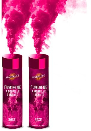 Sparklers Club Fumigène à Main Rose Déclenchement Goupille 60 Secondes Lot | Rose Intense, Déclenchement Goupille, Durée 60 Secondes, Fumée Dense 60-90 m³, Distance Sécurité 8 Mètres, Catégorie T1