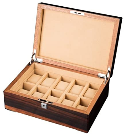 IRYZE Uhrenetui Uhrenbox Uhrenkoffer Uhrenkasten Uhrenaufbewahrung Uhrenbox Organizer Case 10 Slots Uhrenvitrine Holz Uhrenetui Für Männer Frauen Uhrenrolle Uhren Aufbewahrungsbox (Color : B)