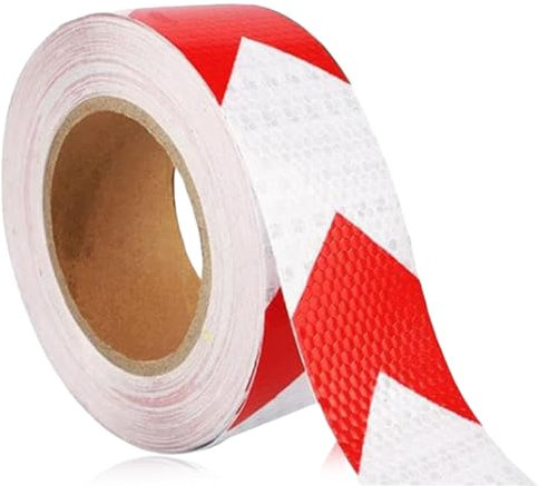 YZDZSW Reflektorband Selbstklebend, Selbstklebend Warnklebeband, Warnmarkierung Sicherheit Sicherheitsband-Conspicuous Warning Tape für Sicherheit Warnung(Rot/Weiß 10m x 5cm)