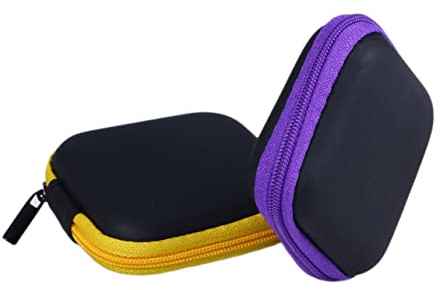 Uonlytech Étui Rigide De Rangement pour Écouteurs Eva Violet, Mini Pochette Portable Étanche pour Casque Et Câbles USB, Protection Anti-Rayures Et Anti-humidité, pour Usage Quotidien Et Voyage