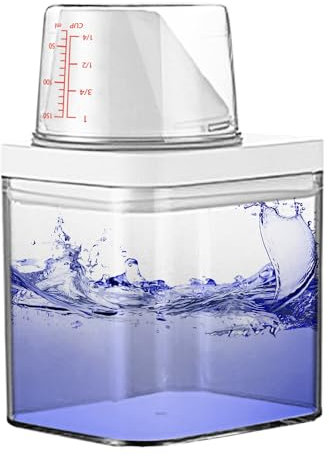 Waschmittelspender, 700ML Waschmittel Aufbewahrung Spender Waschpulver Aufbewahrungsbox Wiederverwendbar Leere Flaschen Aufbewahrung Spender mit Messbecher Mehrzweck