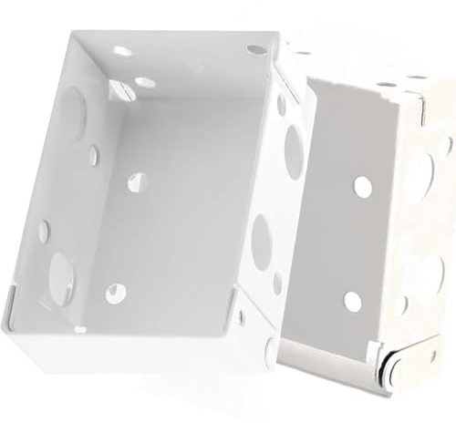 Pair of White Metal Box Mounting Brackets - Set of 2 Easy Install Venetian Blind Fittings, Rectangular Brackets for Window Blinds