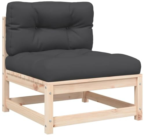 vidaXL Gartensofa ohne Armlehnen mit Kissen Massivholz Kiefer