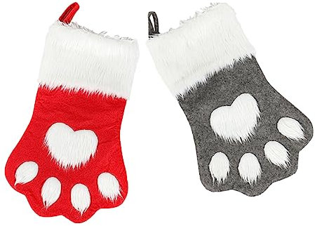 TOPBATHY 2St Strumpf Stuffer Leckereien Weihnachtsstrümpfe aus Filz Socken das Geschenk strümpfe Socke Haustier Hund Geschenktasche