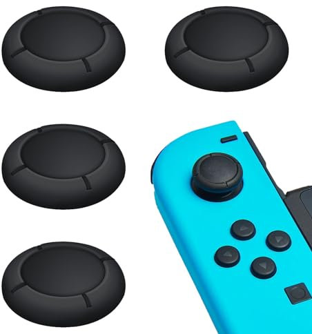 Capuchon de Rechange pour Manette Switch Joycon, Protege Thumbsticks pour Switch/Lite Accessoires de Protection en Silicone Joystick 3D Grips Caps (A:4PCS Noir)