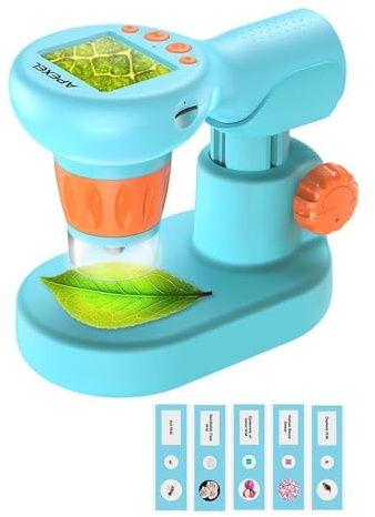 APEXEL Microscopio Digital, Aumento Digital HD de 800x, Microscopio Digital Portátil con Pantalla LCD de 2 para Adultos