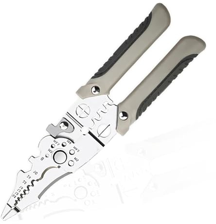 Kujinova Wire Stripper Multi Tool, Multifunctional Crimper Cable Cutter, Cable Stripper, Electrician Stripping Tool and Cable Stripper for Electrical Installation, Cutting, Stripping and Scissors