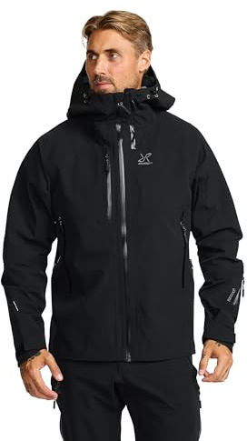 RevolutionRace Cyclone 3L Shell Jacket för Herr, Vattentät Friluftsjacka med Recco Reflektor, Black, XXL