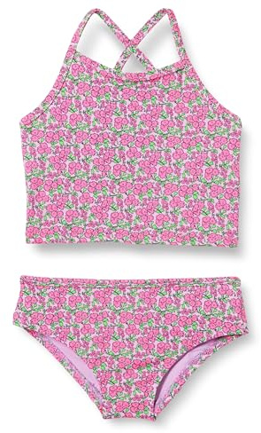 Amazon Essentials Ensemble Tankini pour Petite Fille, Lilas, Rose Vif, Motif Floral, 4T