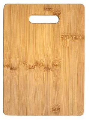 Tabla de cortar de bambú con agujeros de mango para carnes, quesos, verduras, pan y delicatessen, tabla de cortar grande de cocina (40 x 30 x 1,7 cm)