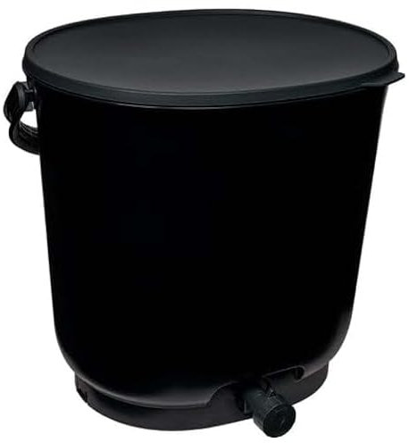 Wiggly Wigglers Compost Bin Plastic Kitchen Food Waste Caddy With Handle Air-Tight Lid Base (Black)