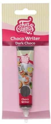 FunCakes Choco Writer Dark Choco 25g - Easy-to-Use Chocolate Writing Pen for Decorating Cakes, Cupcakes, Cookies & Pastries - Fast Drying, Sweet Vanilla Flavor - 25 g