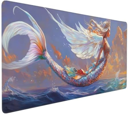 Mädchen Fee Mauspad, Large XXL Mouse Pad 700x300x3mm Tastatur Matte, Groß Vernähte Kanten WassXerdicht Anti-Rutsch Mauspad, Erweiterter Schreibtisch Schutz Mauspad für Geschenk Weiblich Office k-485
