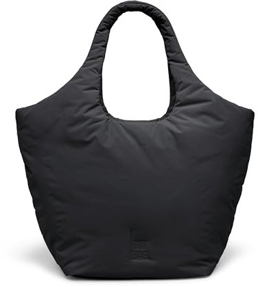 GOT BAG Tote Bag CLOUD | Recycelte Nylon Laptop Tasche | Wasserabweisende Puffer Shopper mit 14 Laptopfach und Abnehmbarer Innentasche (black)