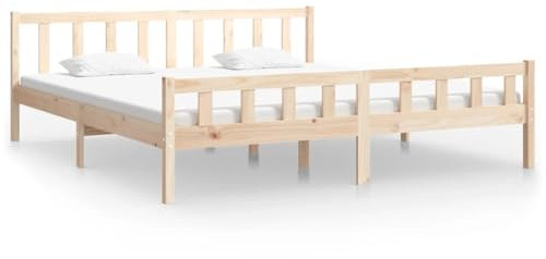 HEFZGDB Massivholzbett ohne Matratze 160x200 cm Double Bed Gästebett Bed Frame Doppelbett für Herberge Schlafzimmer Gästezimmer Wohnbereich