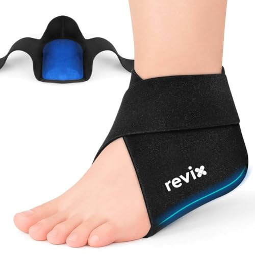 REVIX Fersen Kühlpack für Plantarfasziitis & Fersensporn, Warm Kalt Gel | Gezielte Kühle für Ferse und Fuß Belastungen, wiederverwendbare Warm-/Kalt Anwendung, für Damen & Herren (nicht für Knöchel)