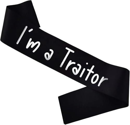 I'm a Traitor Sash, Traitor Leave Sash for Going Away, Moving, Job Change,Retirement,Gifts for Colleagues Women Men Farewell Farewell Party Black Sliver
