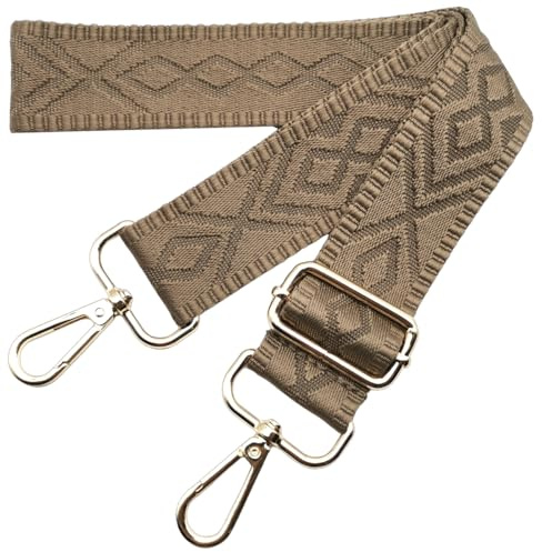 Verstellbarer Taschengurte Breit, 3.8cm Schultergurt für Tasche, Taschengurte zum Wechseln Goldener Karabiner Schulterriemen, Umhängegurt fur Damen Handtaschen Crossbody DIY, (Kamelfarbe) 18