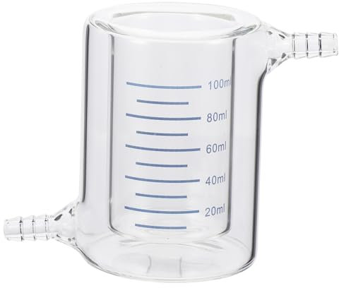 SOLUSTRE Laboratory Glassware Double Glass Beaker Jacket Borosilicate Glass Lab Equipment for Photocatalytic Experiments