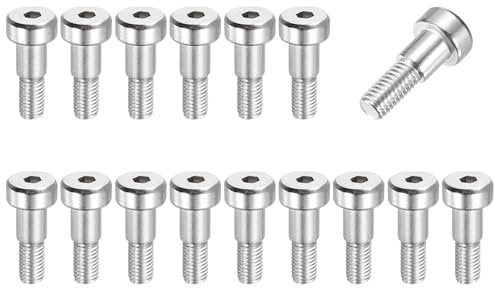 sourcing map 16 Pcs 304 Stainless Steel Shoulder Bolt 6mm Shoulder Dia 6mm Shoulder Length M5x0.8 Thread Hex Socket Shoulder Bolts for Hydraulic Injection Molding Machinery Industries