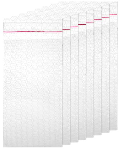 LOLYSIC 100 Stück Luftpolsterbeutel 10x20CM Selbstklebende Versandtaschen | Transparenter Umschlagbeutel, Gepolsterte Briefumschläge, Blase Taschen, Luftpolsterumschläge Versandtaschen für Verpackung