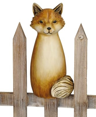 itsisa Zaunhocker Fuchs H:20 cm aus Polyresin - Zaun Deko Garten, Tierfigur Pfostenhocker, Zaunfigur, Gartendeko, Zaunstecker