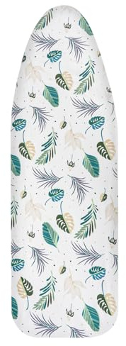 AOOTE Housse de Table à Repasser pour Fer à Vapeur, 125 X 46 cm Housse de Table à Repasser avec Feutre épais, Montage Rapide, Reflète La Chaleur et La Vapeur pour Un Repassage Rapide (Feuille)