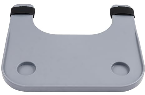 Table de tablette pour fauteuil roulant en ABS - Charge maximale : 50 kg - Avec fermeture et porte-gobelets - Pour adultes - Pour les soins et la vie quotidienne - Gris - 58 x 53 cm
