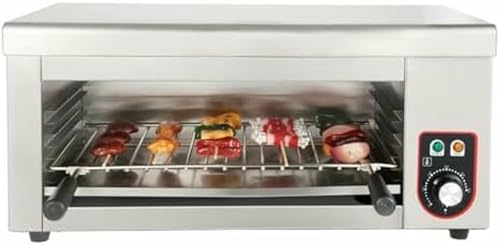 1500W 110V Electric Cheese Melter Grill Stainless Steel Cheese Melter Machine With Anti-Scald Handles Salamander Broiler,Freestanding Wall-Mounted BBQ Grill For Melting Cheese,Toasting Sandwich,B