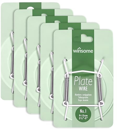 Lot de 5 cintres invisibles pour assiette murale | Supports décoratifs à suspendre au mur (blanc, taille de l'assiette 9 à 13 cm, lot de 5)