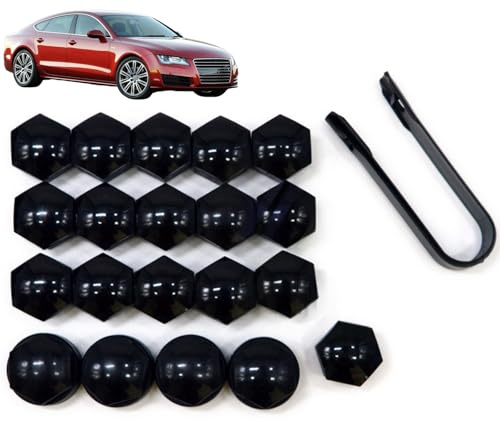 21PCS 17mm Wheel Nut Covers with Remover Tool-Hexagonal Wheel Nut Caps(16 Standard & 4 Locking Ones),Anti-Theft,Durable Wheel Centre Caps for Most Cars,Universal Fit Automotive Exterior Accessories