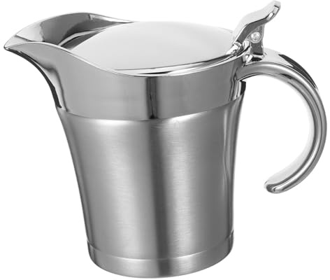 FUNNETOYU Jarra Térmica para Salsa de Acero Inoxidable Doble Aislamiento, 450ml, para Cenas y Reuniones Familiares