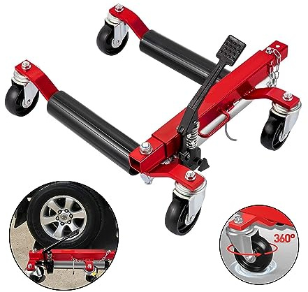 Roue DollyCar Dolly 1500lb cric de voiture vérins de roue hydrauliques for voitures 680KG chariot de déplacement de roue de voiture hydraulique de grande capacité Conception humanisée