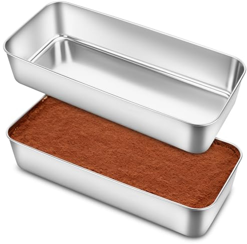 Gymdin Rechteckig Brotbackform 2er Set – 32,5 x 15 x 6,2 cm, Verdickte Brotform, Edelstahl Kastenform Brotform für Brot und Kuchen, Einteilige Konstruktion, Spülmaschinengeeignet