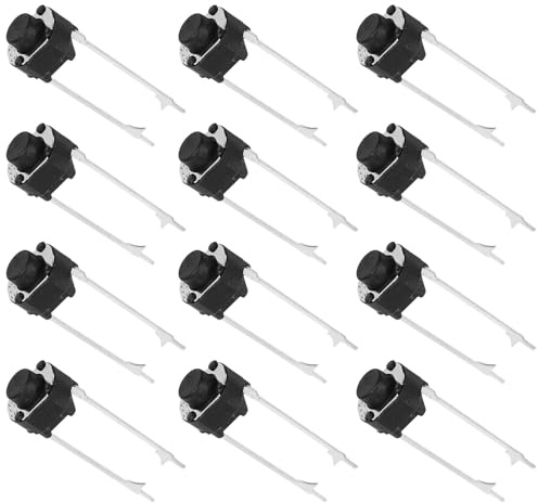 Healeved 20pezzi Interruttore Pulsante Momentaneo Singolo per Pannello Superiore Kit Interruttore Micro Momentaneo Breadboard Piccolo
