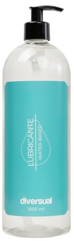 Diversual Lubricante Base Agua, Insípido, Incoloro, Inodoro, Duradero (1000 ml)