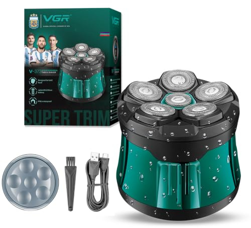 VGR 373 Afeitadora Cabeza Hombre 6D, Máquina Afeitar Cabeza, IPX5, Viaje