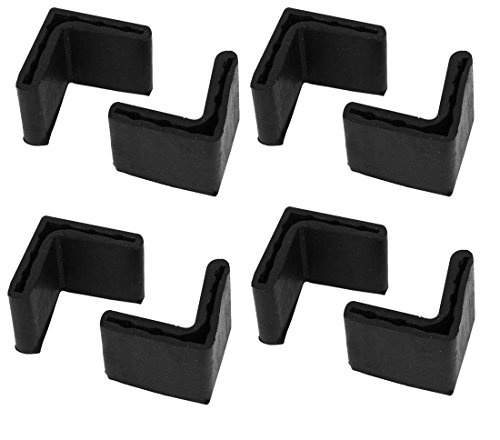 sourcing map 8 Pcs Forma L Muebles ángulo almohadilla 35mm x 35mm goma | pie pierna cubierta protectora