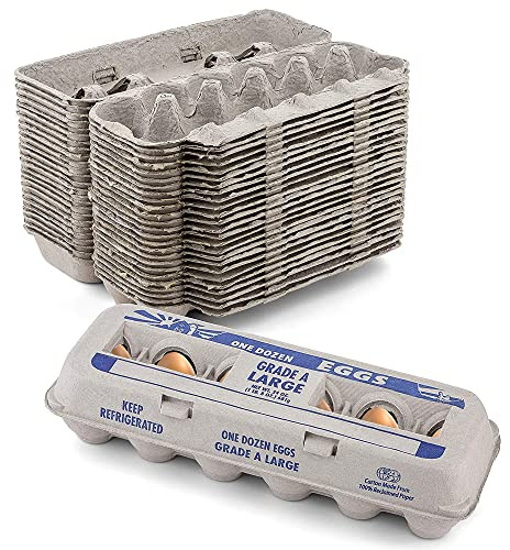 MT Products Printed Empty Egg Cartons Holds 12 Eggs - Cardboard Crate for Eggs (Pack of 15) - Made in USA