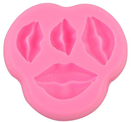 Cosiki Juli-Geschenk DIY Silikon Formen Fondant Silikonform, hausgemachte Cartoon Backform Silikon Formen Lippen Form Backen Werkzeug für Party(Rosa)