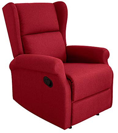 Gardenia - Sillón Relax reclinable Manual de Tela, Color Burdeos
