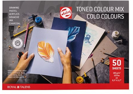 Talens Toned Colours Mix Block, A4, 50 Blatt, 180g/m²